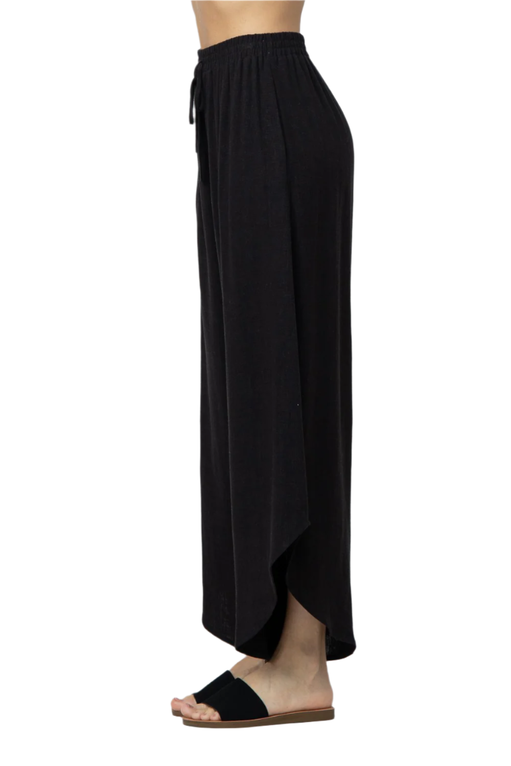 Linen Curved Hem Pants