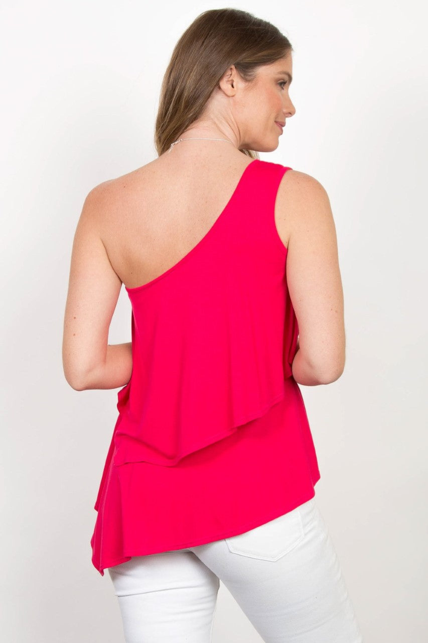Fushia Solid Off Shoulder